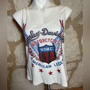 Harley-Davidson Tank Top with Wing Design and some Bejeweled Bling.